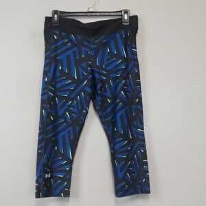 UNDER Armour‎ Black & Blue Geo Print Crop Leggings